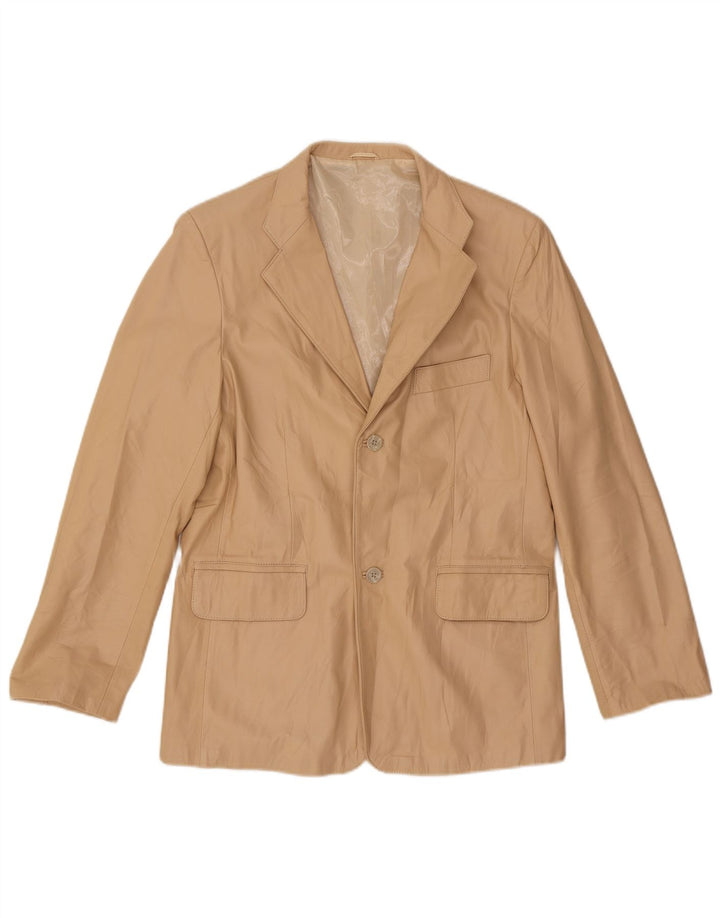 Vintage Damen 2-Knopf-Blazerjacke UK 14 Mittelbeige