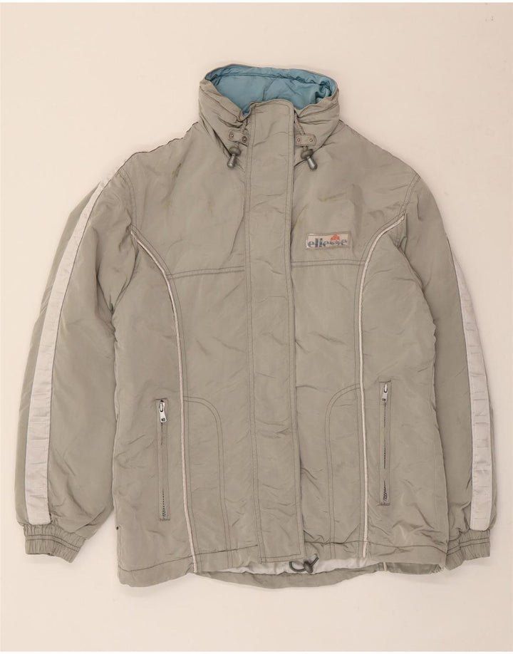 Ellesse Damen-Übergröße mit Kapuze, wattierte Jacke, Größe S, Größe S, Grau, Polyamid