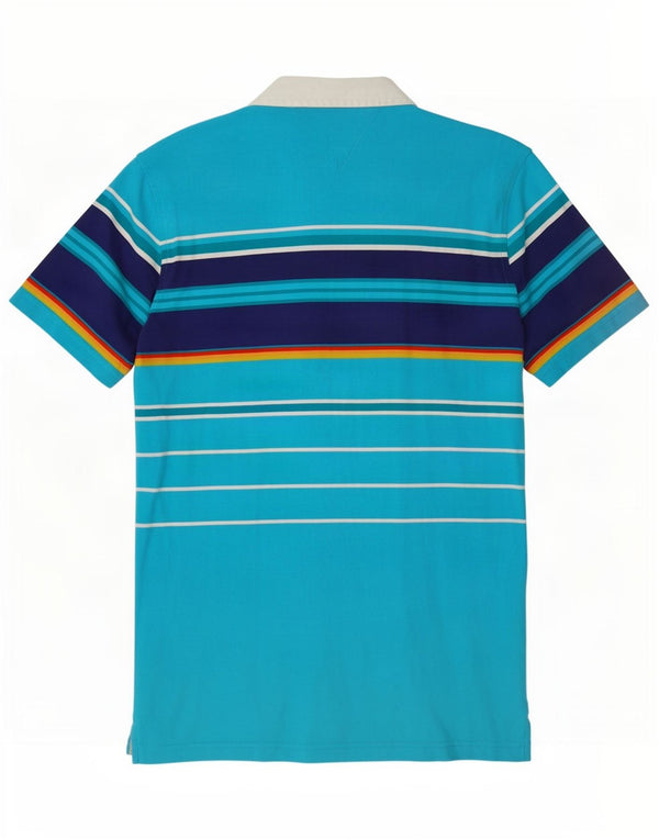 Tommy Hilfiger Jungen-Poloshirt mit Grafik, 13–14 Jahre, XL, blau gestreift, Baumwolle