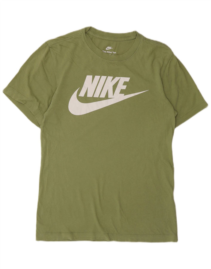 NIKE Herren Grafik T-Shirt Top XS Grüne Baumwolle
