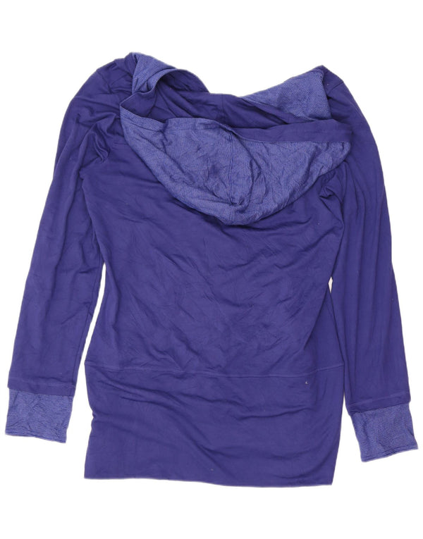 Adidas Damen Zip Hoodie Pullover UK 12/14 Mittelblau Colourblock Sports