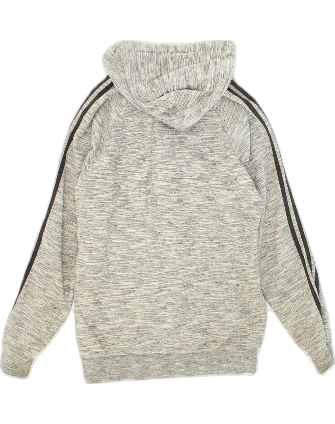 ADIDAS Herren-Kapuzenpullover mit Reißverschluss, mittelgraue Baumwolle