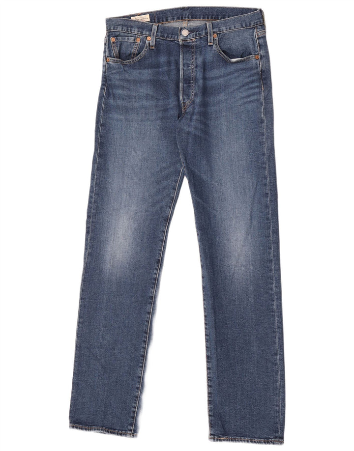 LEVI'S Herren 501 Straight Jeans W30 L32 Blaue Baumwolle