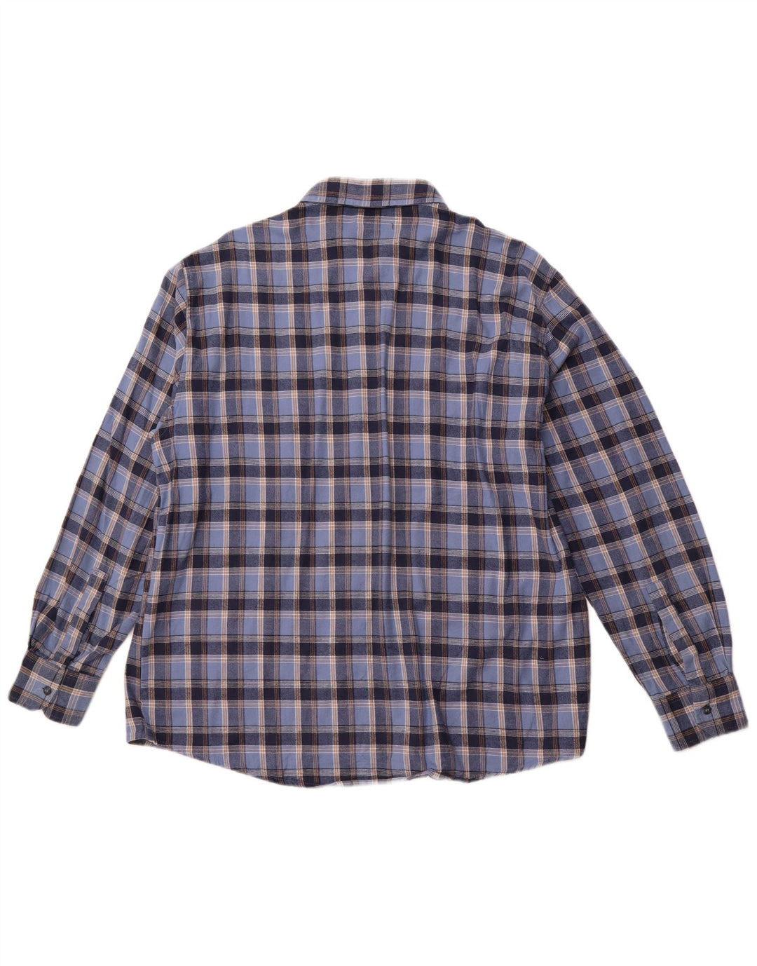 SEA BARRIER Herren-Flanellhemd XL, blau kariert, Baumwolle