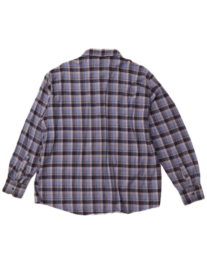 SEA BARRIER Herren-Flanellhemd XL, blau kariert, Baumwolle