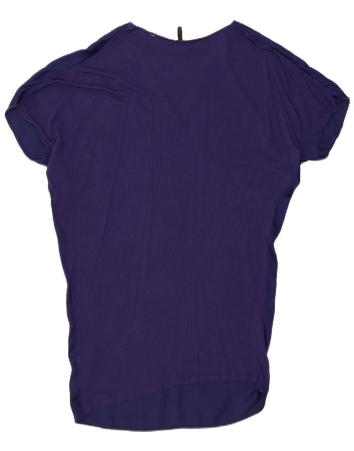 Benetton Damen-Basic-Kleid mit entspannter Passform, UK 14, mittlere marineblaue Viskose