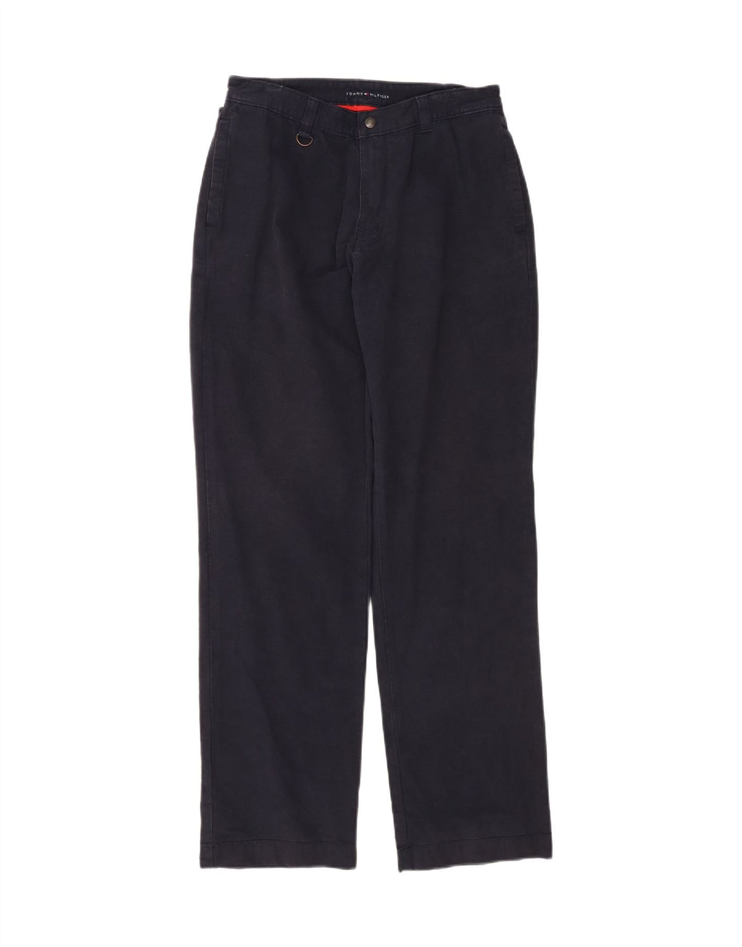 TOMMY HILFIGER Mens Straight Chino Trousers W32 L34 Navy Blue Cotton Vintage Tommy Hilfiger and Second-Hand Tommy Hilfiger from Messina Hembry 