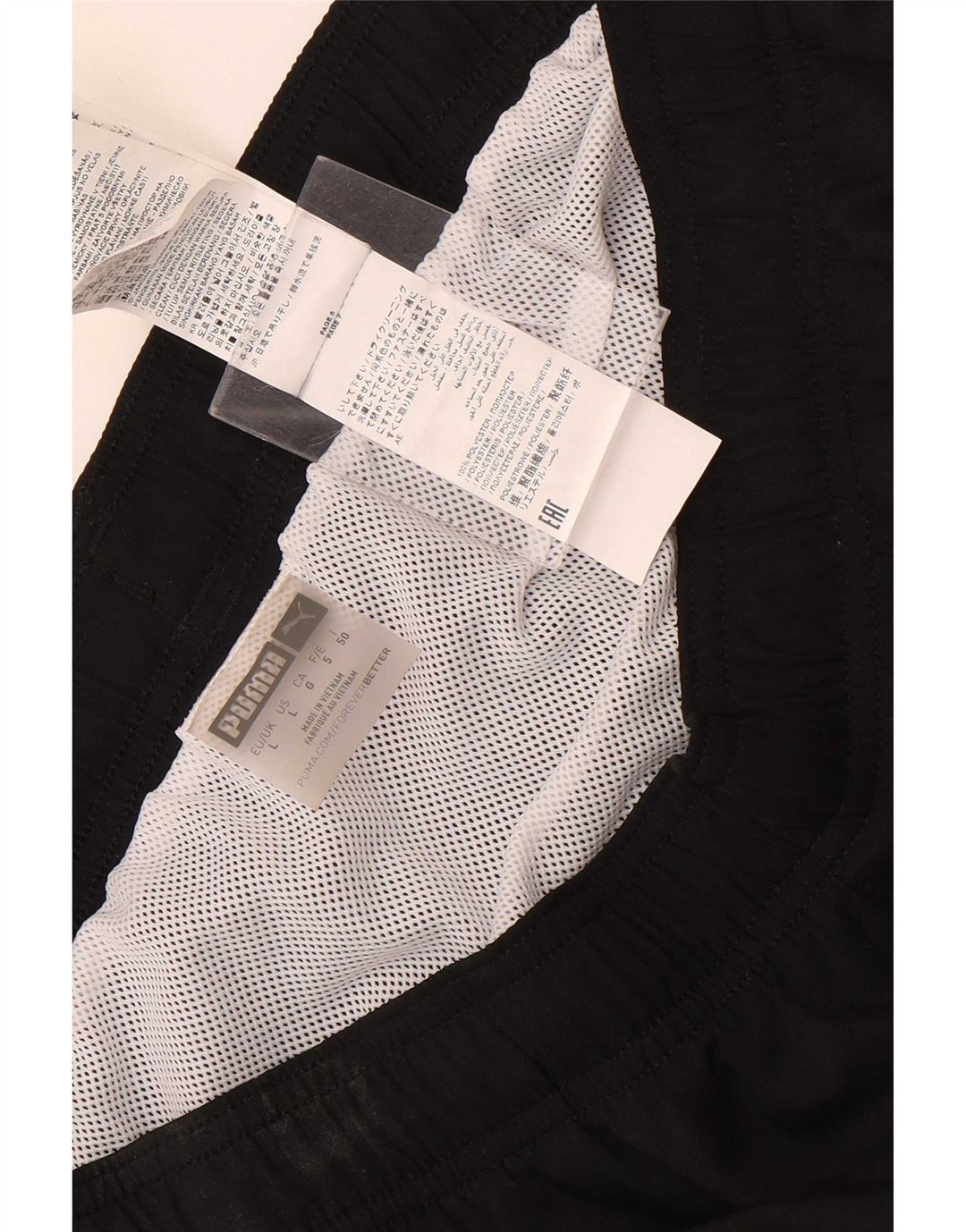 Puma Herren-Badeshorts, groß, aus schwarzem Polyester