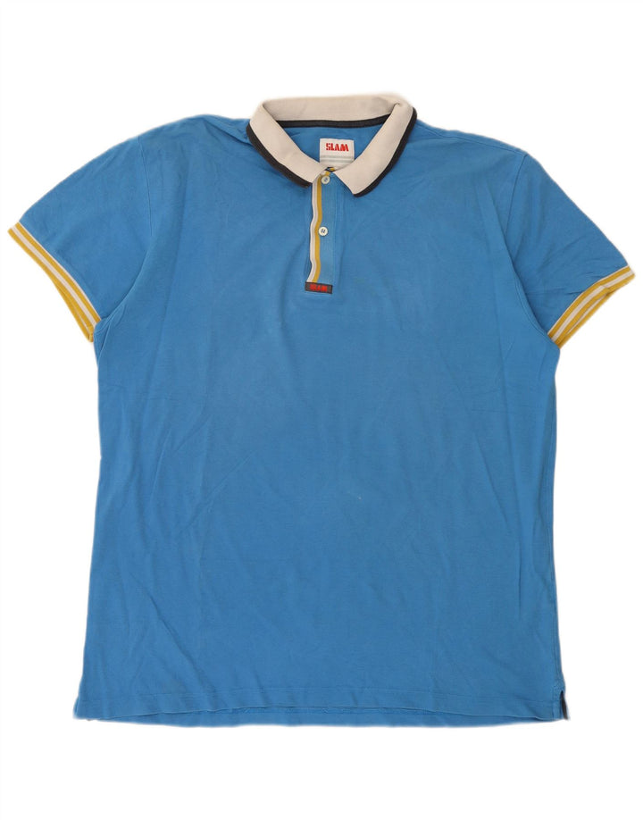 Slam Herren Poloshirt 3XL Blau Baumwolle
