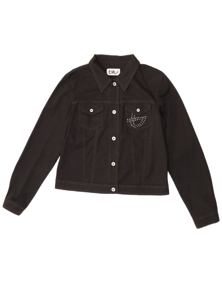 Byblos Damen Bomberjacke IT 50 XL Schwarz Baumwolle