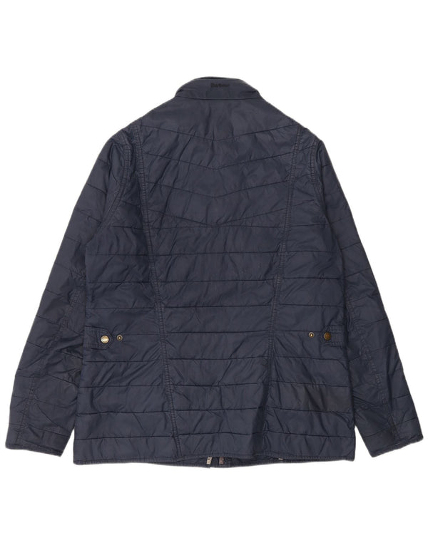 Barbour Damen Wattierte Jacke UK 16 Large Marineblau Colourblock Polyamid