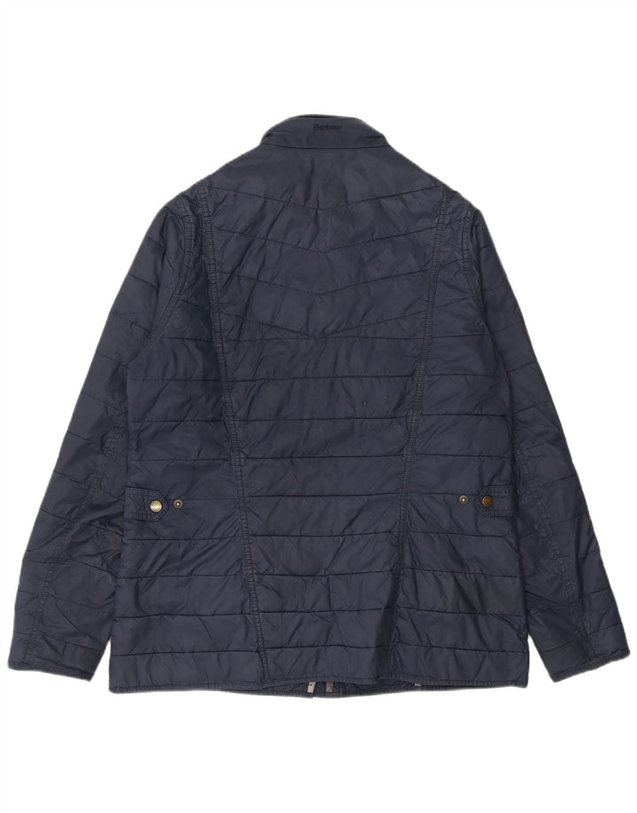 Barbour Damen Wattierte Jacke UK 16 Large Marineblau Colourblock Polyamid