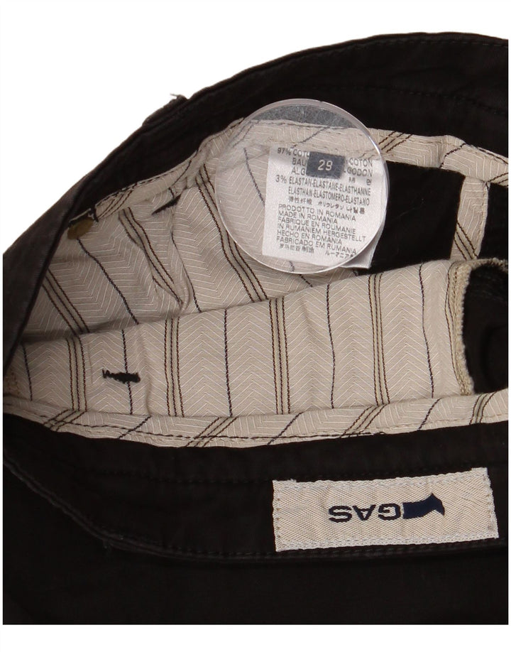 Gerade Chino-Hose für Damen von Gas, W29, L31, schwarze Baumwolle