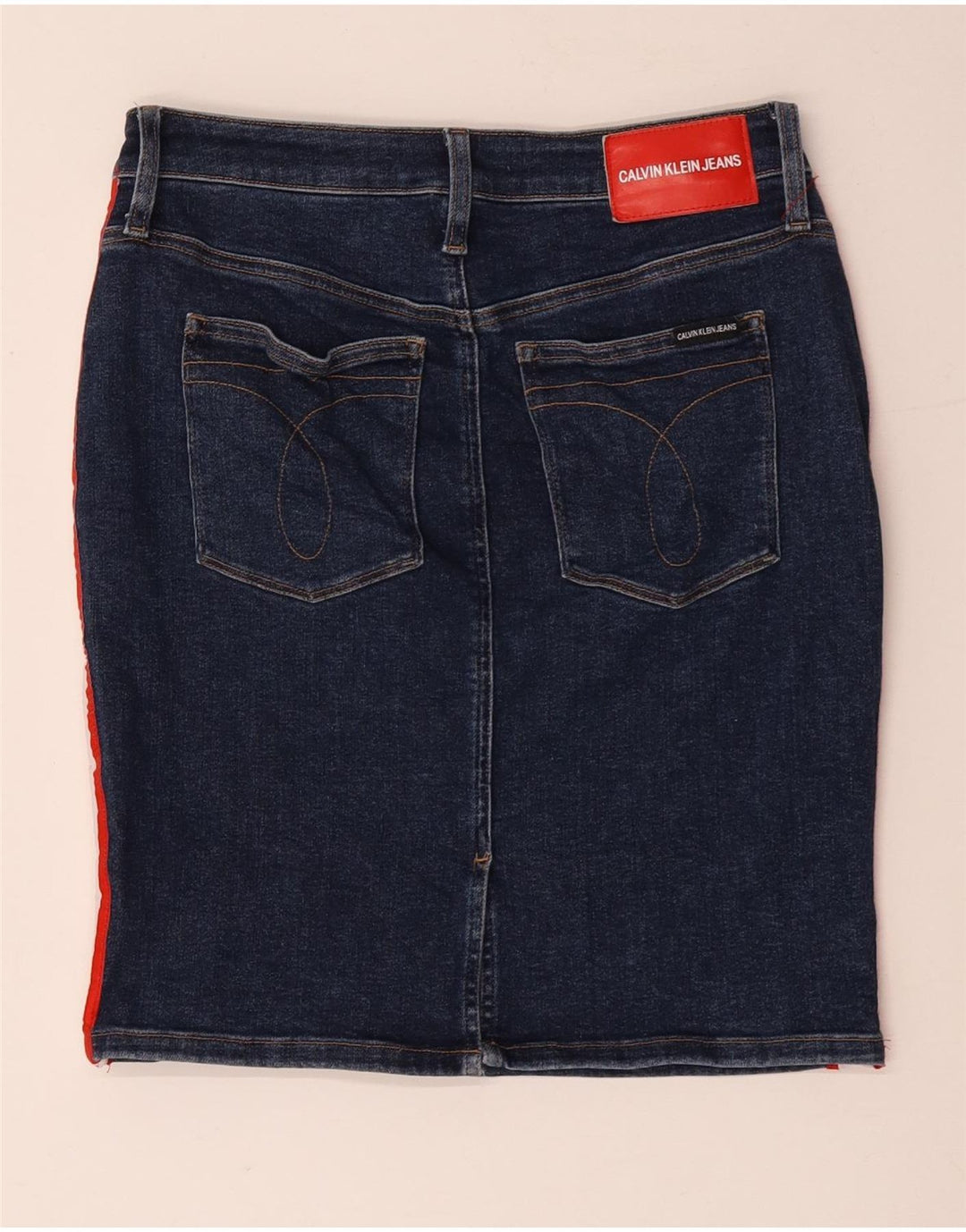 Calvin Klein Jeans Damen Jeansrock W30 Medium Navy Blue Colourblock