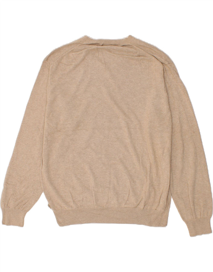 IZOD Mens V-Neck Jumper Sweater XL Beige Cotton Vintage Izod and Second-Hand Izod from Messina Hembry 