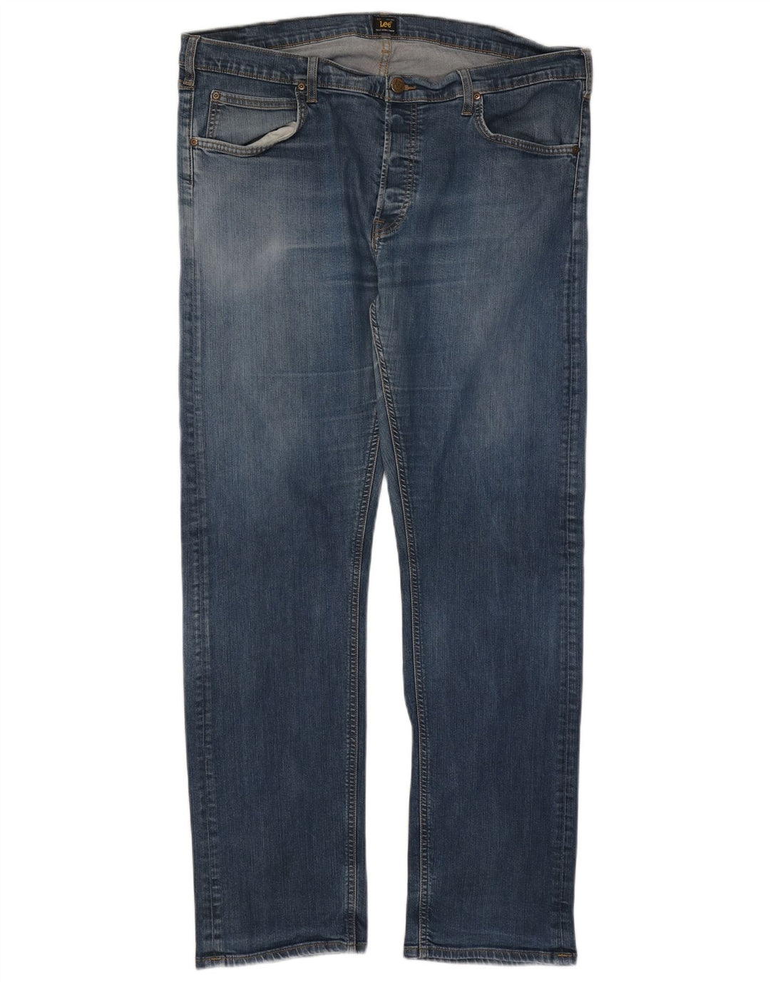 Lee Herren Daren Straight Jeans W42 L34 Blaue Baumwolle