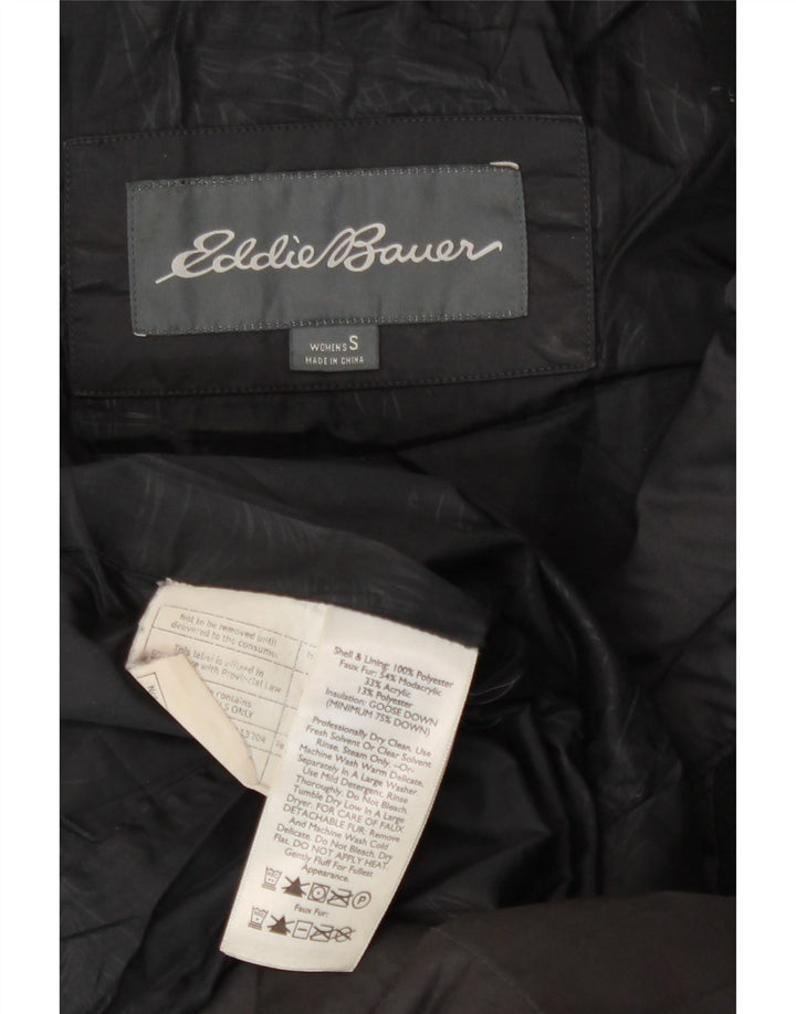Eddie Bauer Damen Übergroßer gepolsterter Mantel UK 10 Small Schwarz Polyester