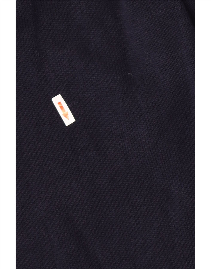 Marks & Spencer Herren-Pullover mit Knopfkragen, Mittelblau