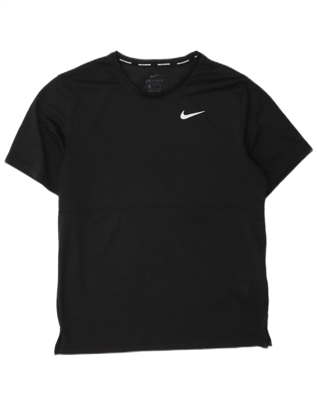 Nike Herren Dri Fit Durchsichtiges T-Shirt-Oberteil Mittelschwarzes Polyester
