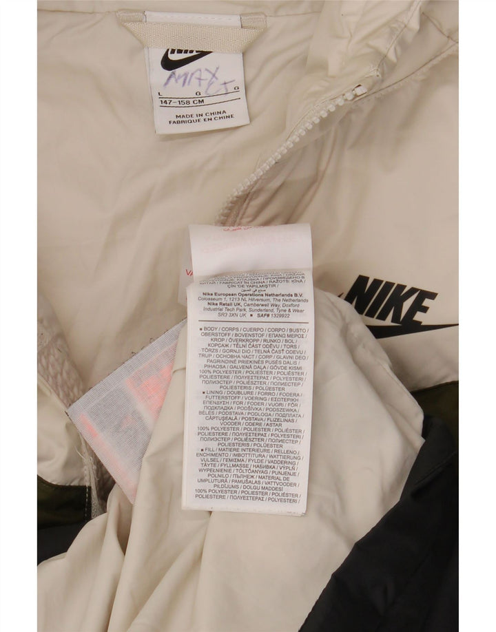 NIKE Wattierte Jacke für Jungen mit Kapuze, 12–13 Jahre, groß, mehrfarbig, Farbblock