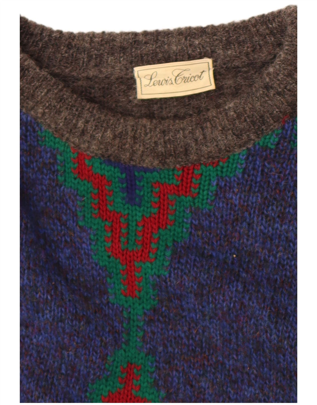 Vintage Herren-Pullover mit Rundhalsausschnitt, mittelgrau, Argyle/Diamant