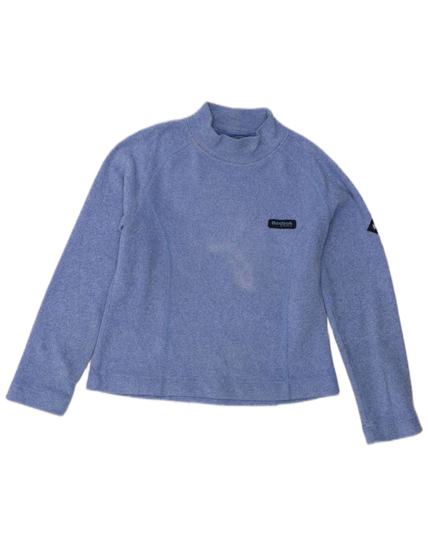 Reebok Damen Sweatshirt Pullover UK 12 Mittelblaues Polyester