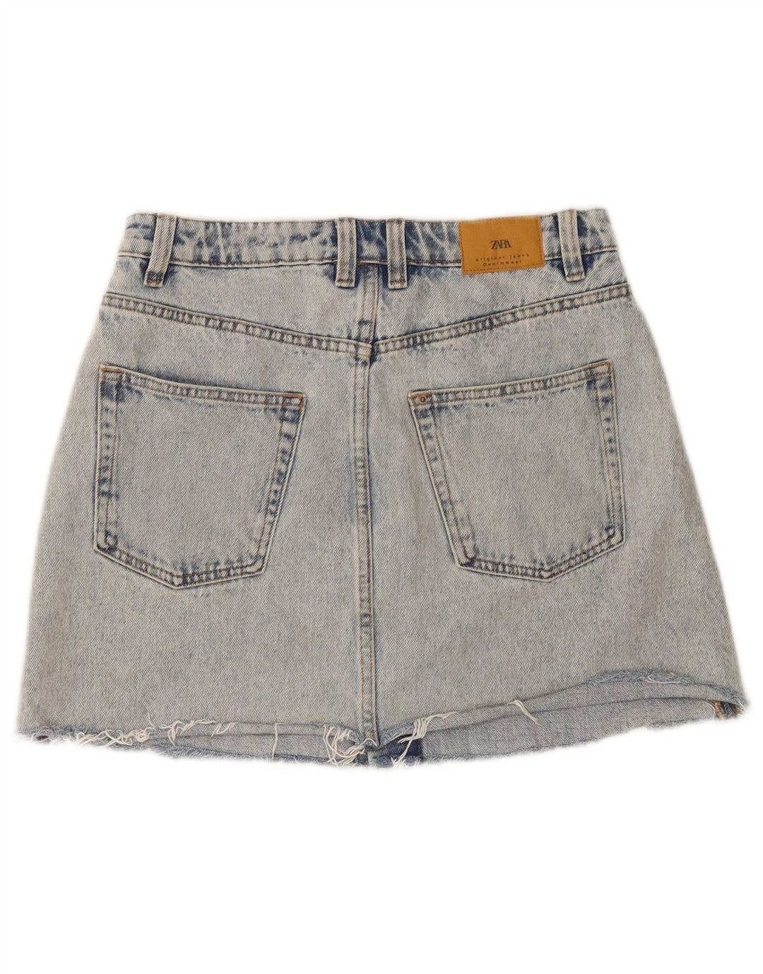 Zara Damen Jeansrock Small W26 Blaue Baumwolle