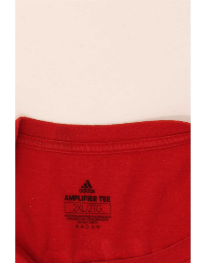 Adidas Herren Grafik T-Shirt Top 2XL Rot Baumwolle