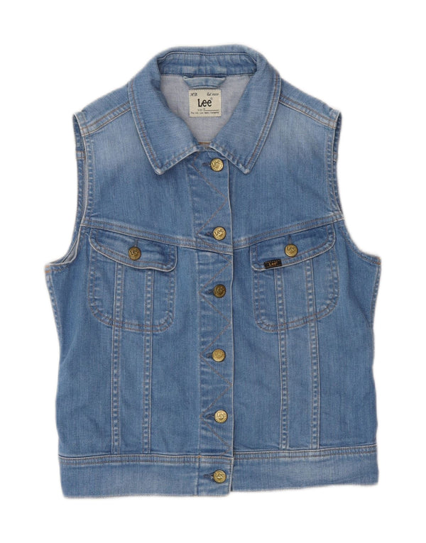 Lee Damen Jeansweste UK 12 mittelblaue Baumwolle