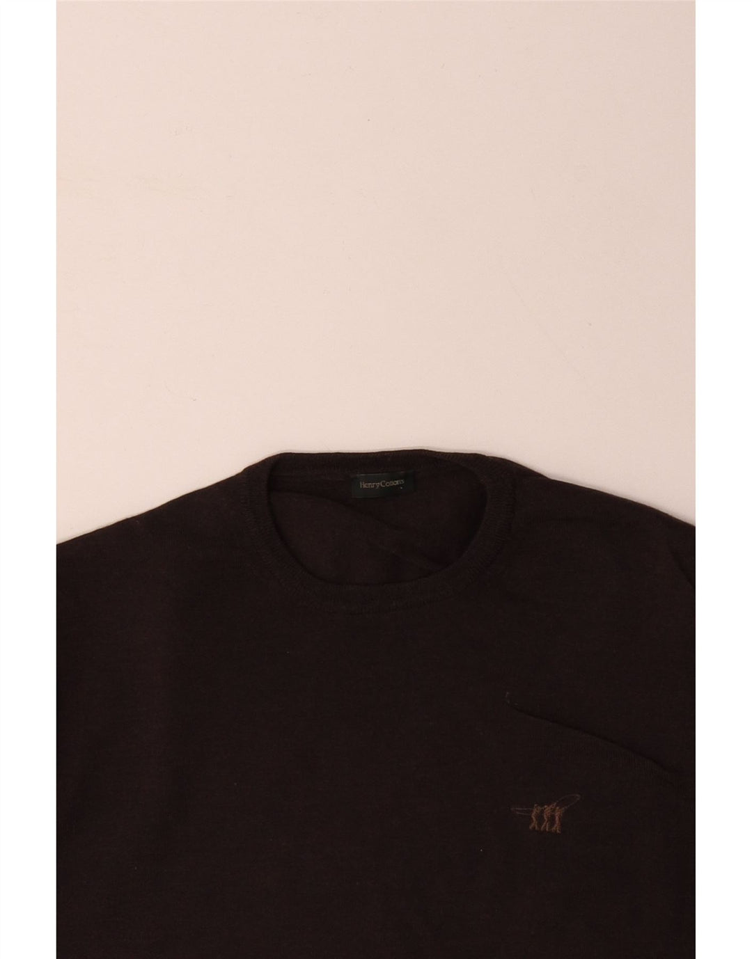 HENRY COTTONS Herren-Pullover mit Rundhalsausschnitt, Mittelbraun