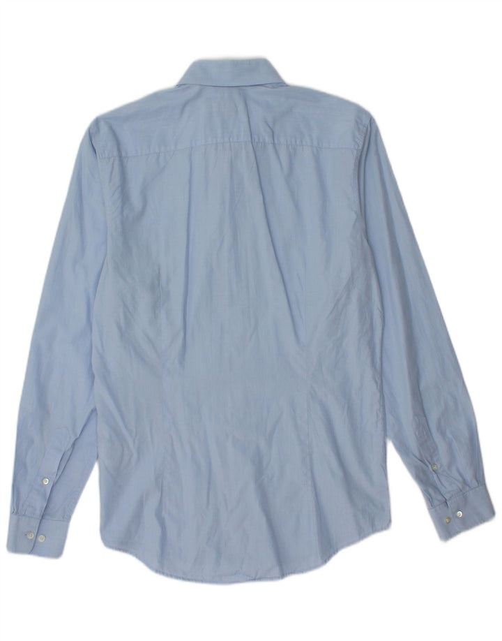 COS Slim-Hemd für Herren, Größe 38, klein, blaue Baumwolle