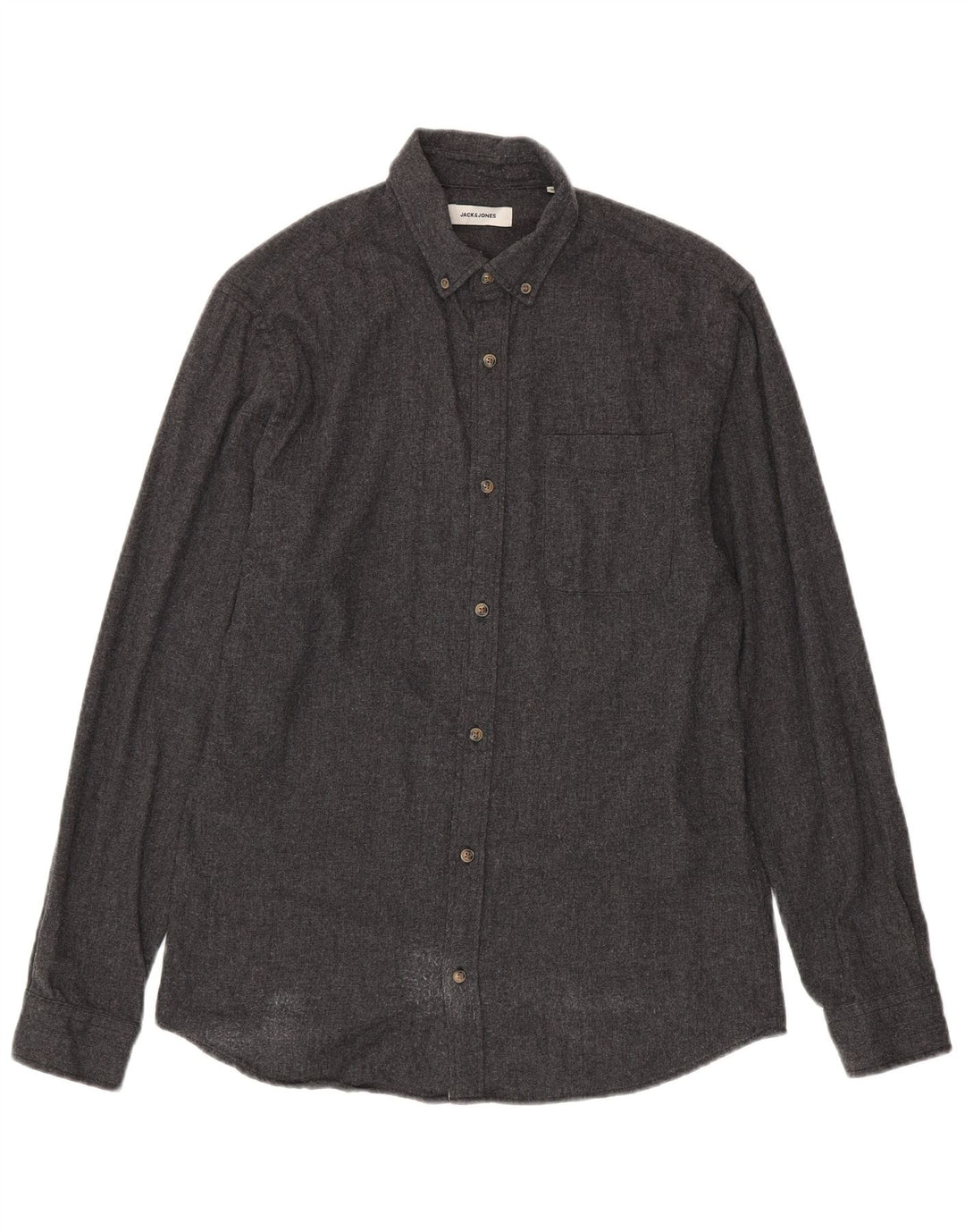 Jack & Jones Herrenhemd aus mittelgrauer Baumwolle