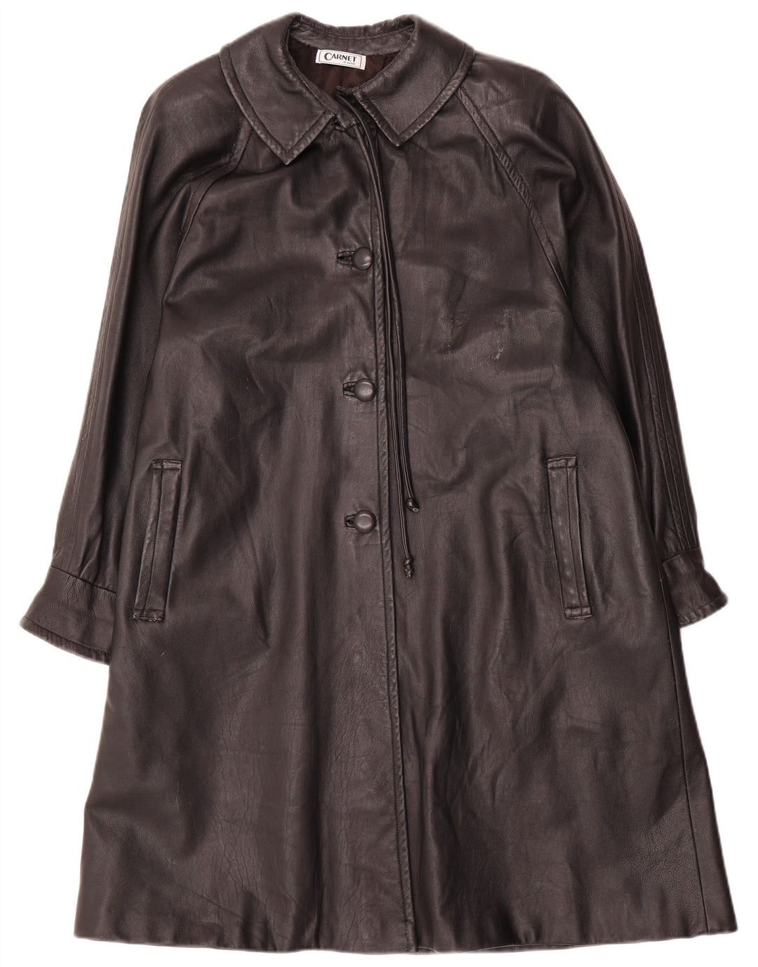Carnet Damen Ledermantel UK 18 XL Schwarz