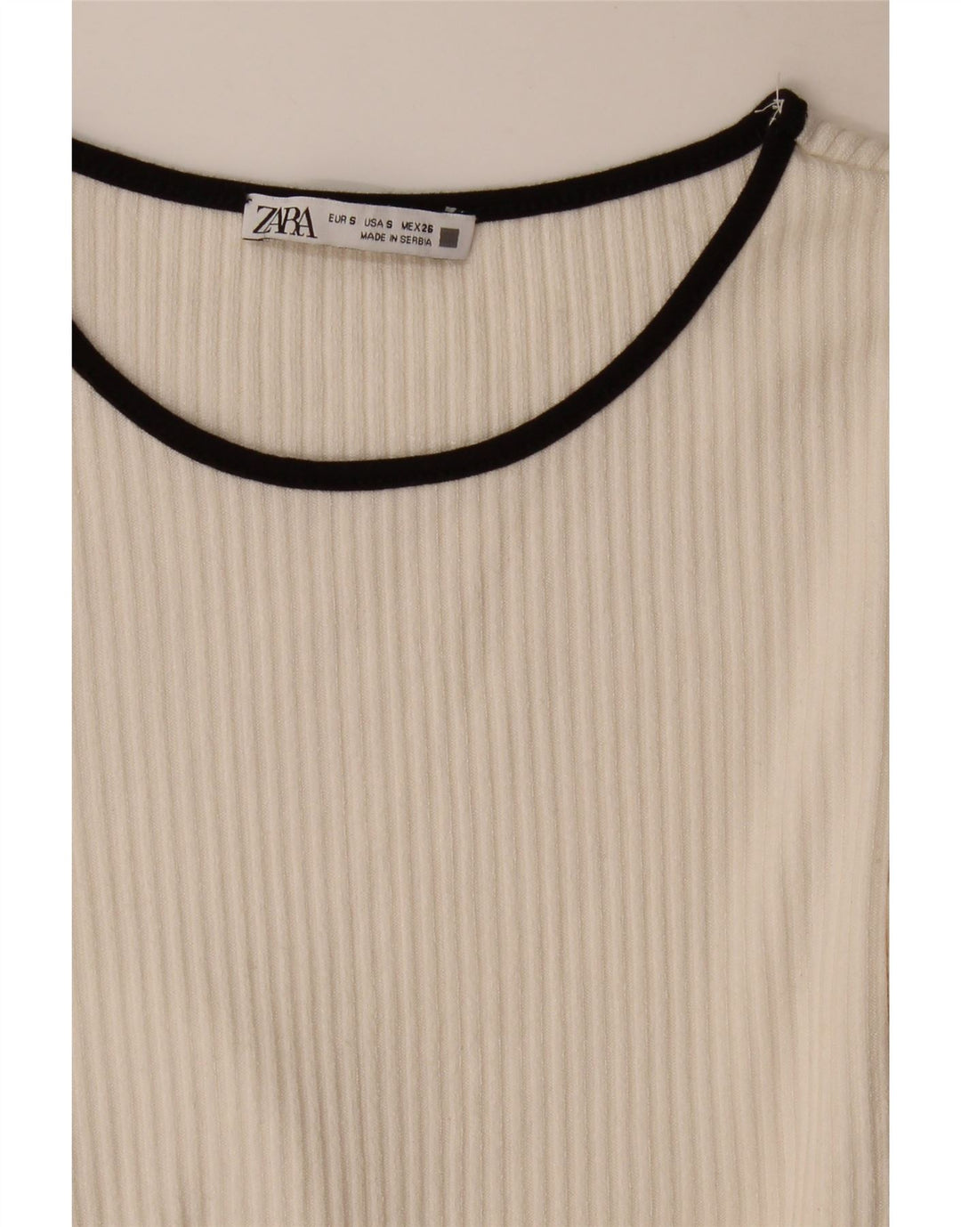Zara Damen Top Langarm UK 8 Small Weiß