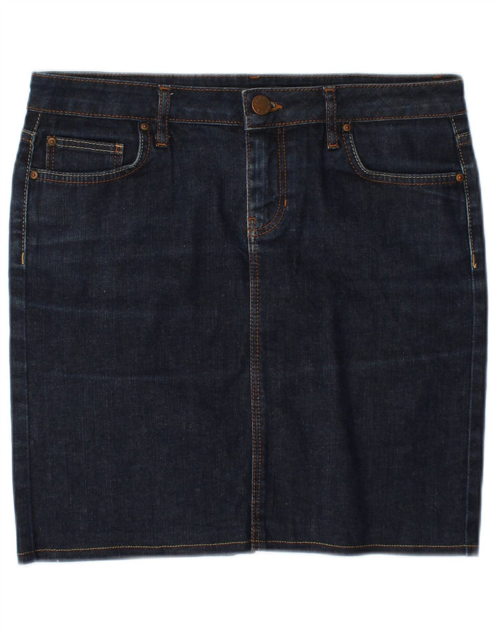 ZARA Damen Jeansrock EU 38 Small W28 Marineblau
