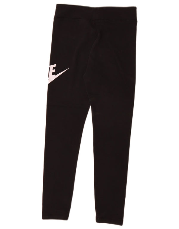 Nike Mädchen-Leggings mit Grafik, 12–13 Jahre, Größe L, aus schwarzer Baumwolle