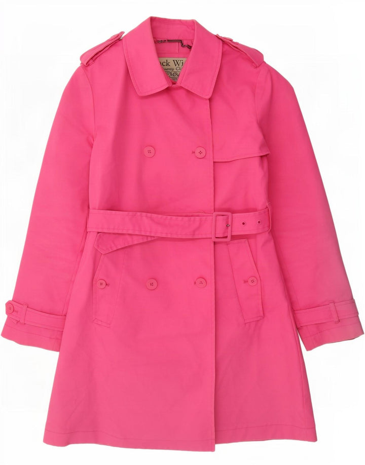 Jack Wills Damen Trenchcoat UK 12 Mittelrosa Baumwolle