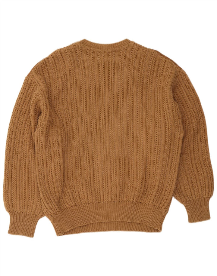 Number 1 Herren-Pullover mit Rundhalsausschnitt, XL, braune Wolle