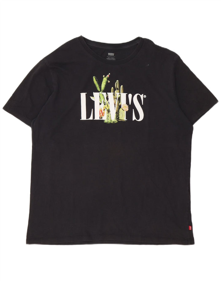 Levi's Herren-T-Shirt mit Grafik, XL, schwarze Baumwolle