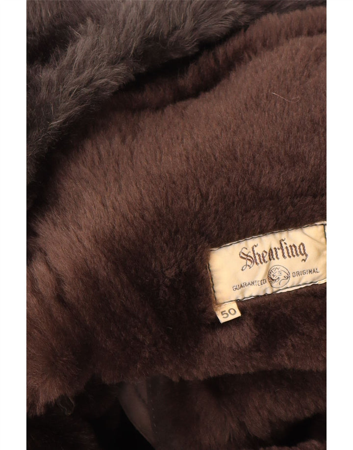 VINTAGE Mens Shearling Jacket IT 50 Large Grey Shearling Vintage Vintage and Second-Hand Vintage from Messina Hembry 