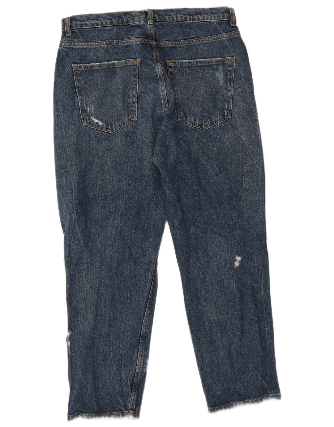 Zara Herren-Jeans im Used-Look, kurz geschnitten, EU 40, mittelgroß, W31, L26, Blau