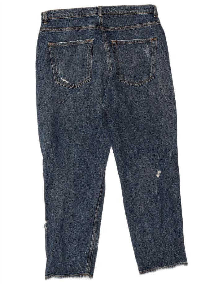 Zara Herren-Jeans im Used-Look, kurz geschnitten, EU 40, mittelgroß, W31, L26, Blau