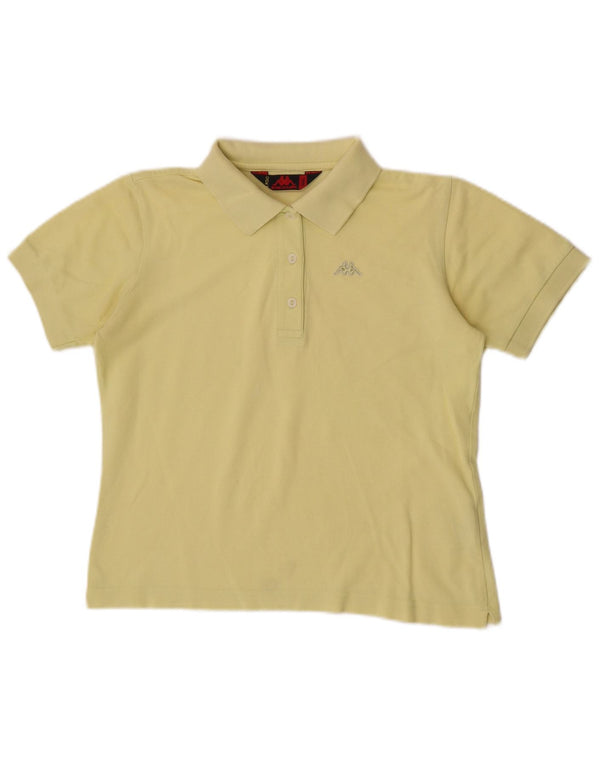Kappa Damen Poloshirt Small Yellow Cotton Sports