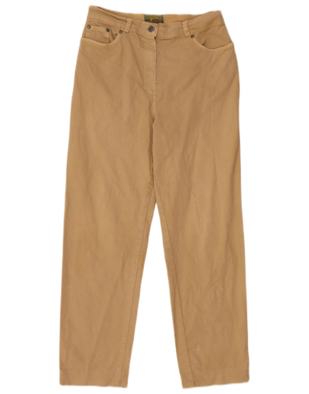 Vintage Damen Gerade Freizeithose IT 46 Groß W28 L27 Beige Baumwolle