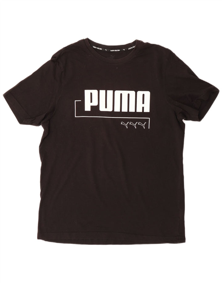 PUMA Herren Grafik T-Shirt Top Medium Schwarz Baumwolle