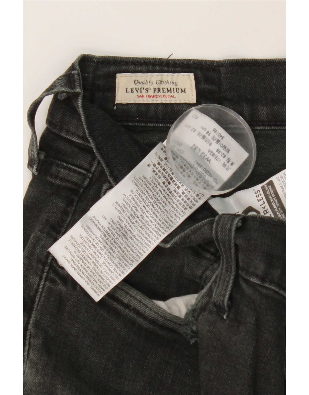 Levi's Herren Slim Jeans W32 L32 Schwarze Baumwolle