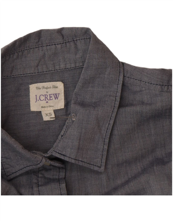 J. Crew Damen Übergroßes Hemd UK 6 XS Graue Baumwolle