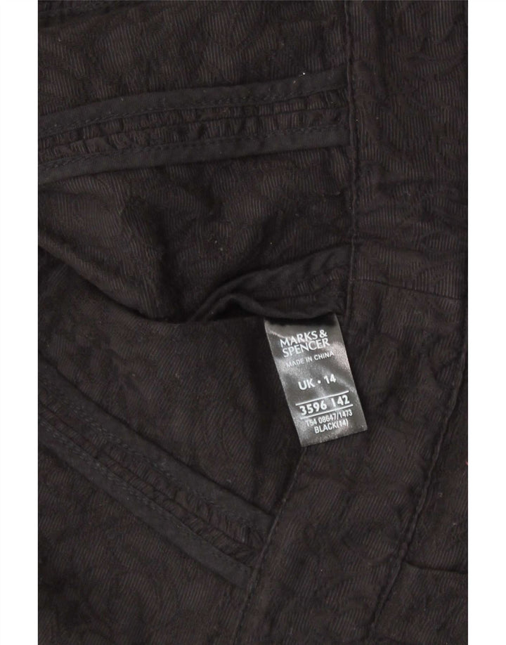 Marks & Spencer Damen Crop Blazerjacke mit 3/4-Ärmeln, Gr. 14, Schwarz