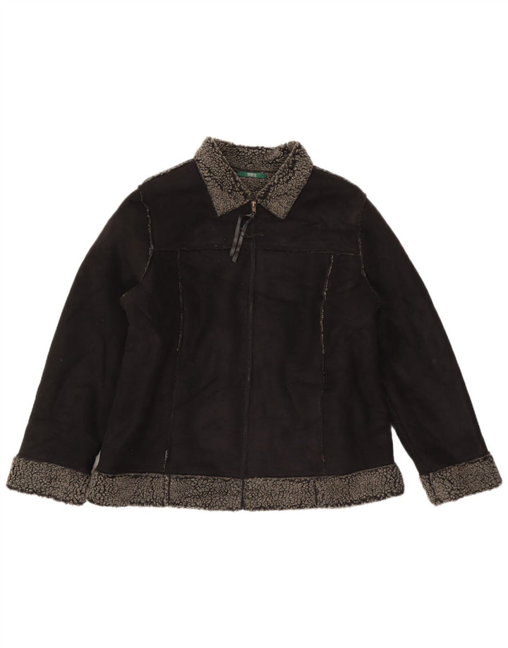 Marks & Spencer Sherpa-Jacke für Damen, UK 18, XL, Schwarz, Polyester