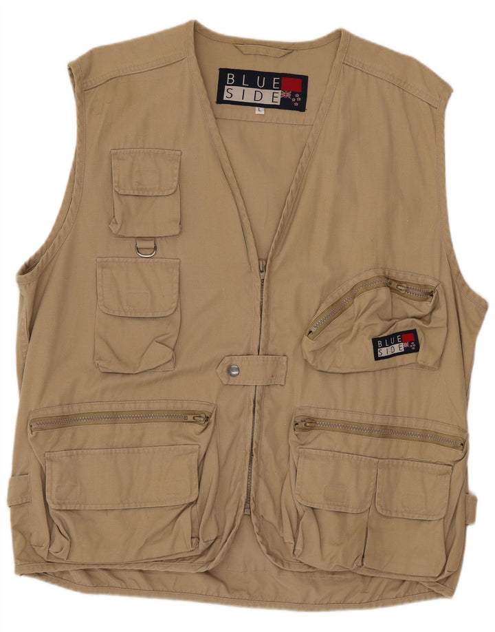 Blue Side Herren Utility Gilet UK 40 Large Braun